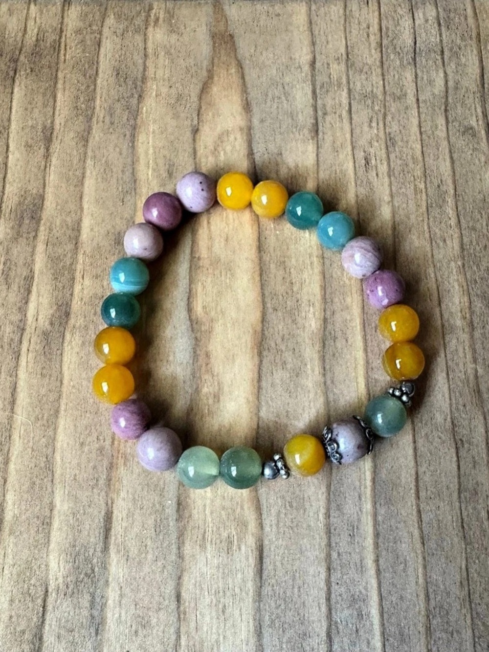 Evolve Mala Happiness Rhodonite Citrine Green Aventurine Bracelet